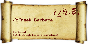 Érsek Barbara névjegykártya